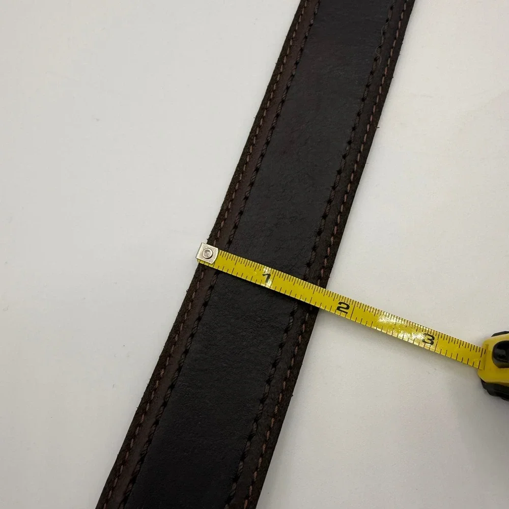 Eddie Bauer Mens Brown‎ Leather Belt Made England Knurled Roller Buckle Size 40